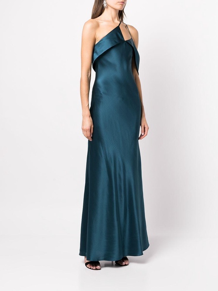 bias-cut one-shoulder gown