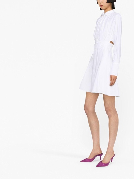 pleat-detail mini shirtdress