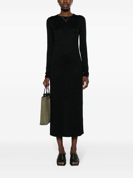 crew-neck fine-knit maxi dress