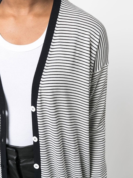 stripe-print button-up cardigan 