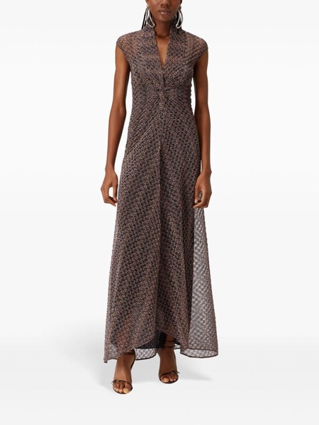 Lamé Lace Maxi Dress