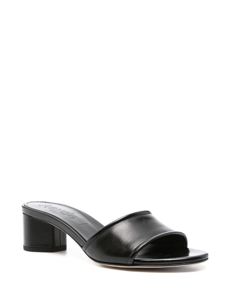 open-toe leather mules