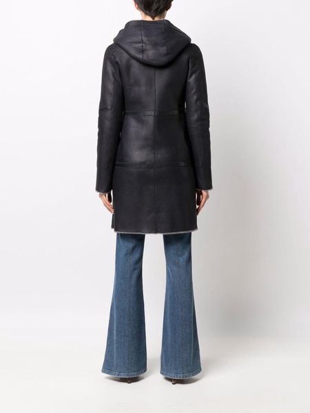 shearling-lined leather coat