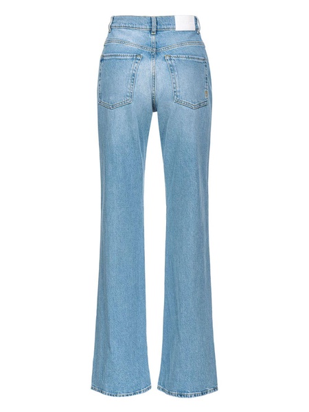 high-rise straight-leg jeans