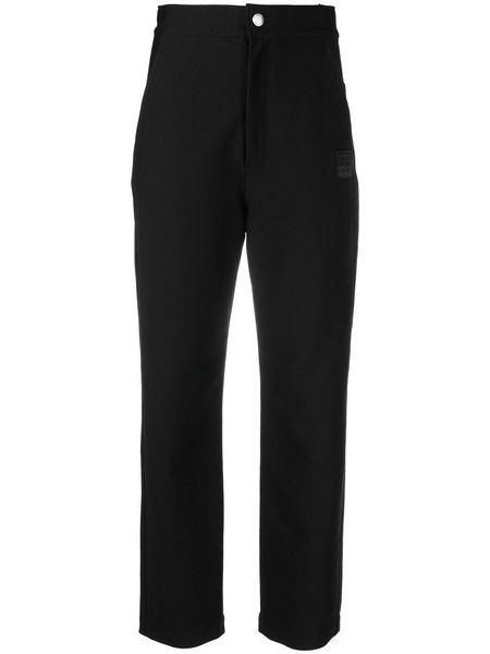 high-waisted straight-leg trousers