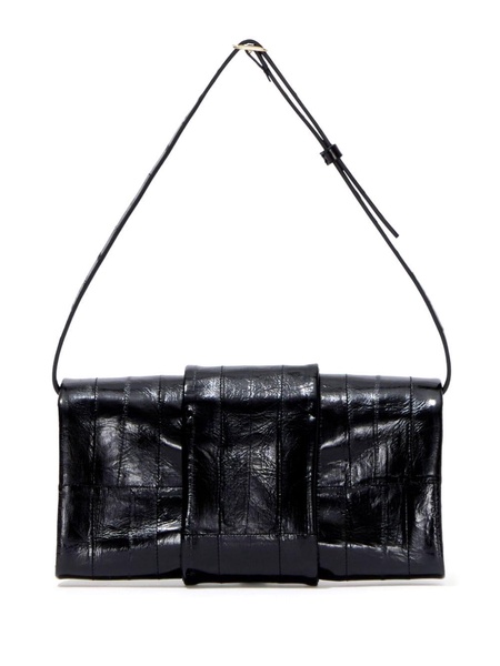 Flip leather shoulder bag