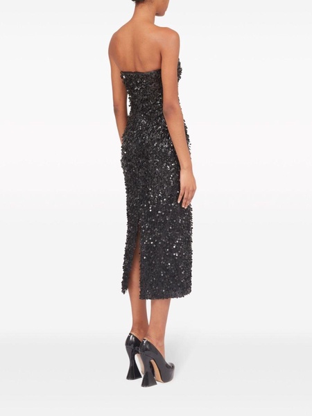 Hand-embroidered sequin midi dress