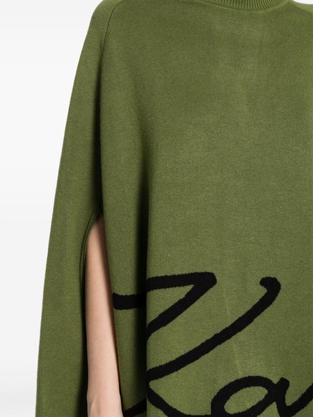 Karl Signature fine-knit cape