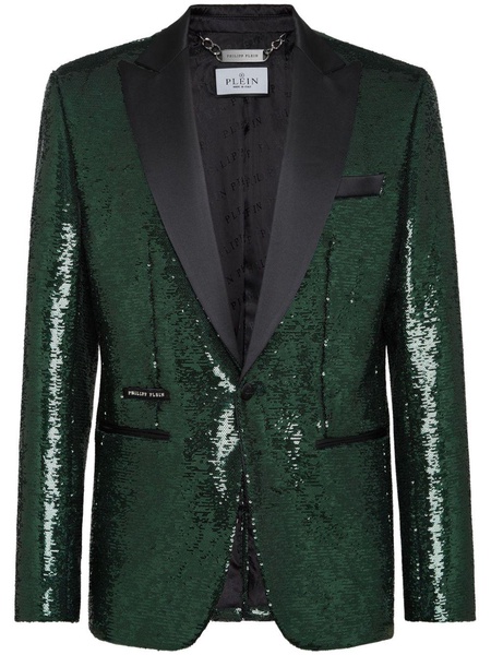 sequin-design single-breasted blazer