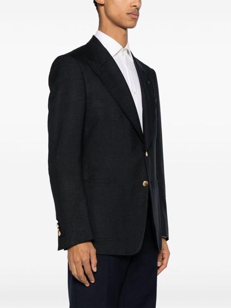 twill-weave single-breasted blazer