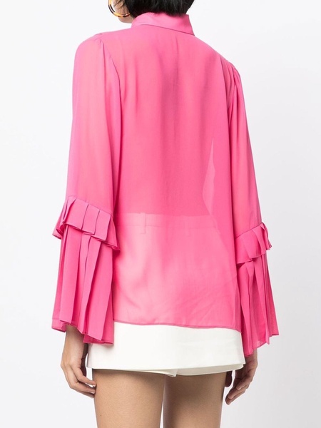 ruffled long-sleeve blouse