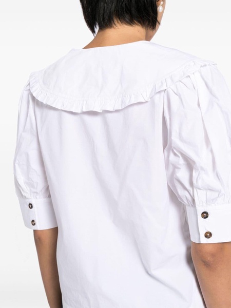 Ganni Organic Cotton Ruffled Blouse