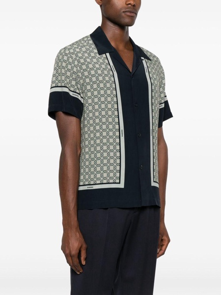 interlock-print satin shirt