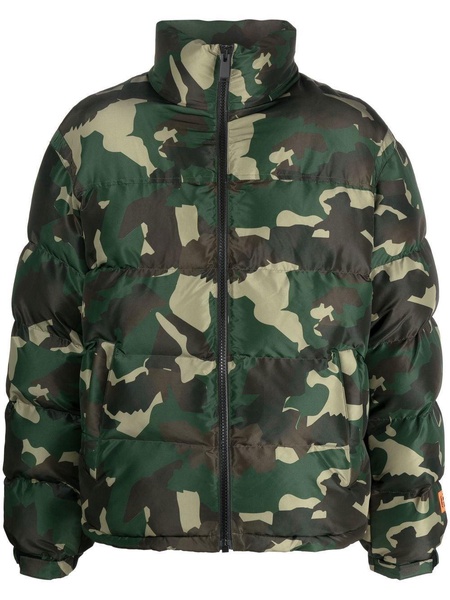 camouflage-print padded jacket