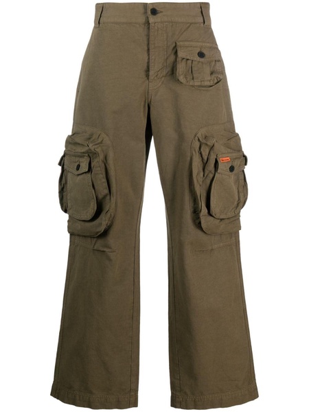 logo-patch straight-leg trousers