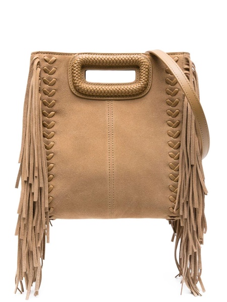 M fringed suede tote bag 