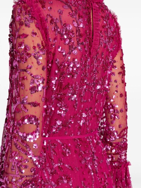 sequinned ruffled maxi dress