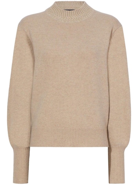 ribbed-knit balloon-sleeves jumper