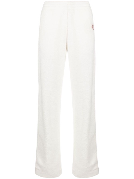 logo-patch side-stripe fleece track pants