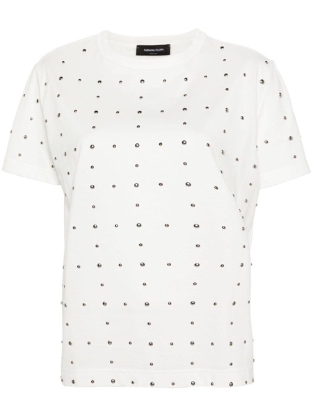 studded cotton T-shirt