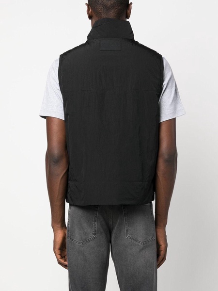 logo-print padded gilet