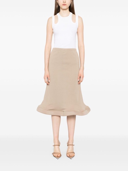 circle-bottom midi skirt