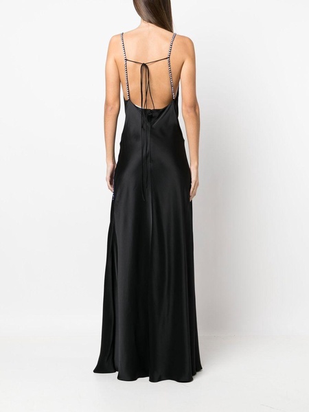 crystal-embellished V-neck gown