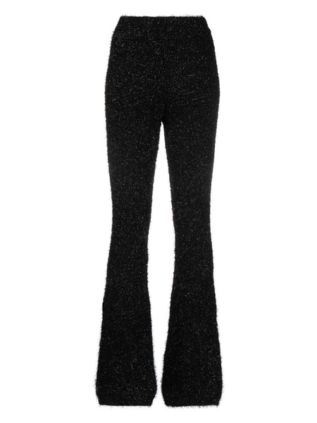 metallic-effect knitted trousers