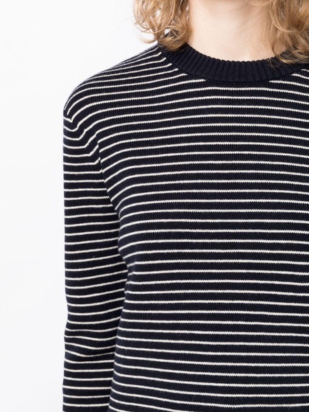 striped wool-blend knit top