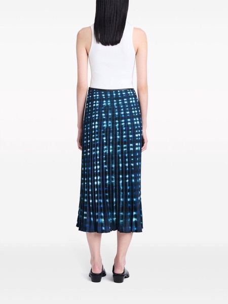 Piper tie-dye pleated midi skirt