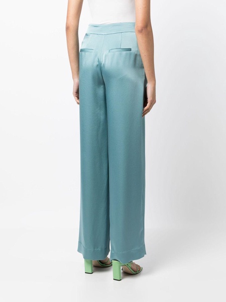 Kyra satin-finish straight-leg trousers