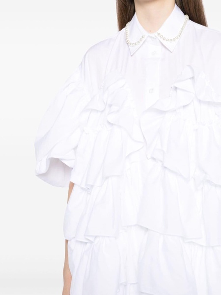 petal-sleeve frilled shirt