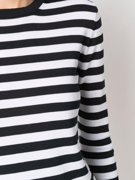 striped three-quarter sleeve jumper