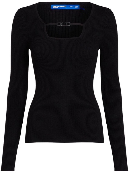 square-neck knitted top