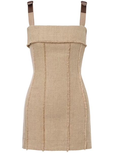 square-neck linen minidress