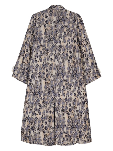 patterned-jacquard maxi coat