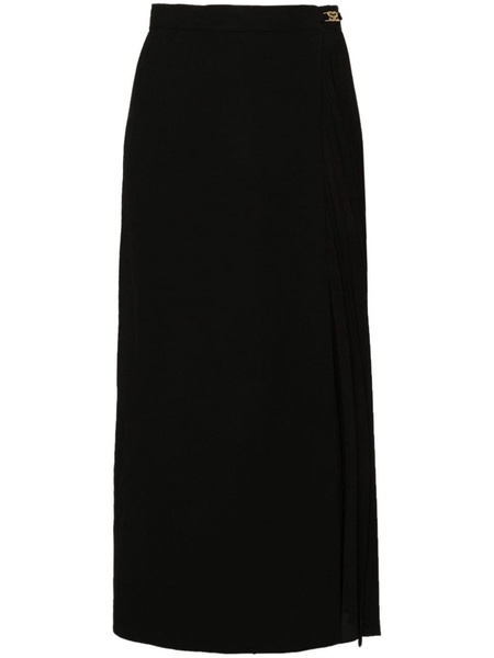 pleated wrap midi skirt