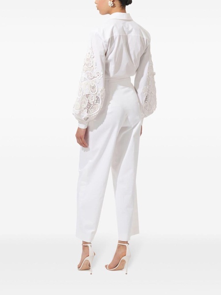 guipure-lace cotton shirt