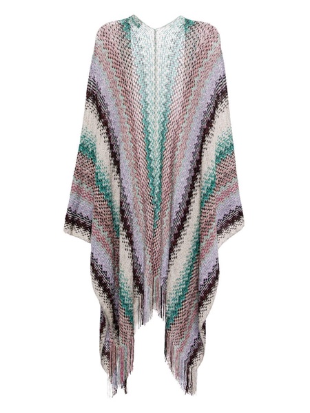 metallic zigzag-woven poncho