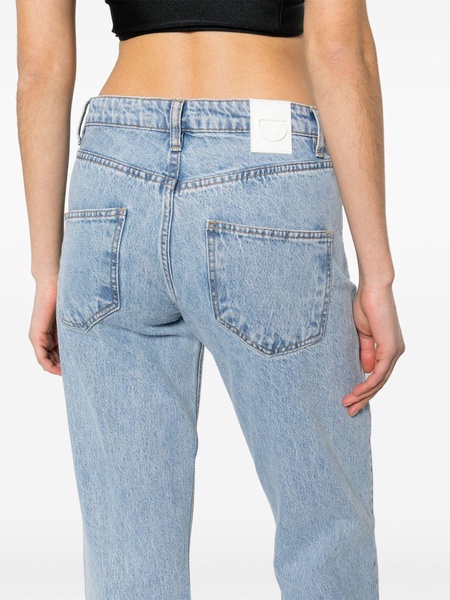 mid-rise flared-leg jeans