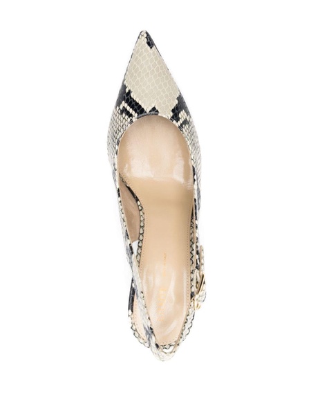 River 75mm python-embossed pumps