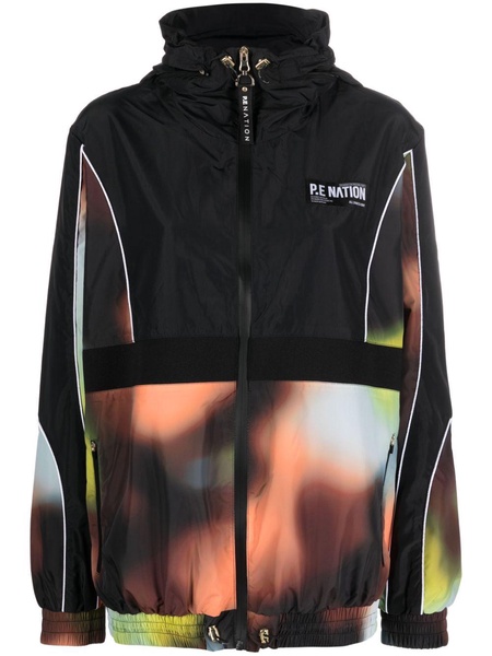 blur-print zipped lightweight jacket