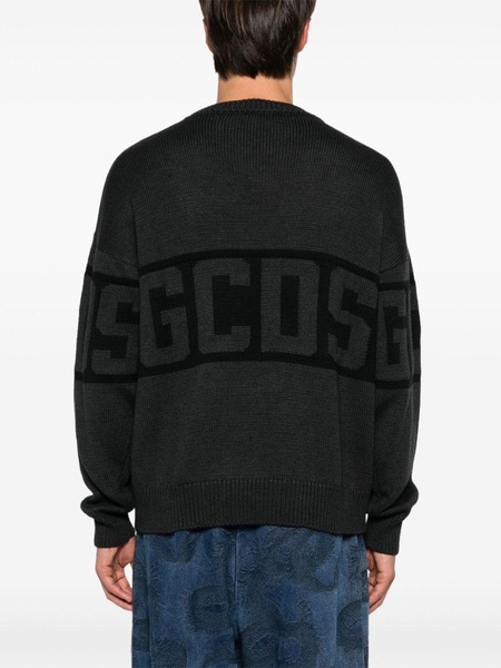 logo band crew-neck sweater