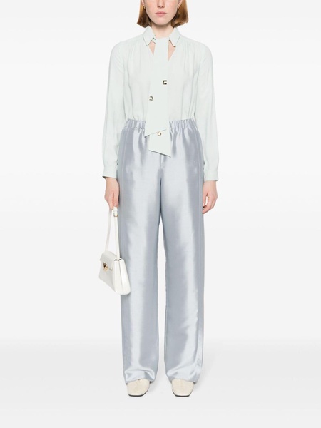 silk pleat trousers