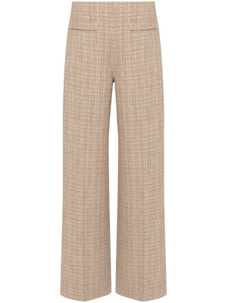 wide-leg tweed trousers