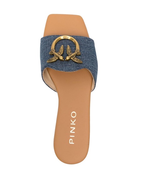 denim flat slippers