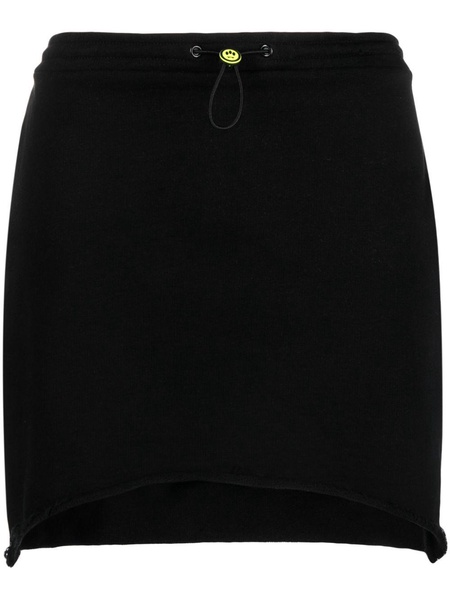 drawstring-fastening cotton miniskirt