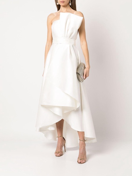 Tara draped strapless gown