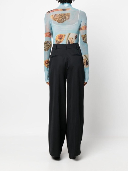 high-waisted wide-leg trousers