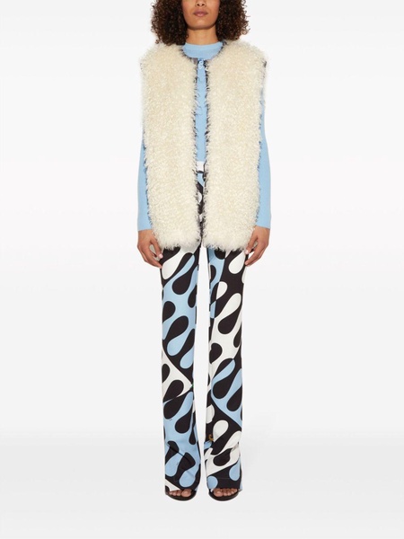 Iride-print faux-shearling gilet